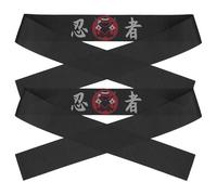 Hemobllo Lot de 2 Bandeaux Japonerie Ninja en Polyester Absorbants et Respirants Bandeaux Décoratifs de Karaté Cuisine et Entraînement Sportif Accessoires Polyvalents pour Chefs et