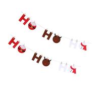 Hemobllo Lot de 2 Bannières de Noël en Tissu Non Tissé Décorations Suspendues Hohoho pour Fêtes Fenêtres Portes Murs - Bannière Festive Créative et Réutilisable