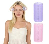 Hemobllo Lot de 2 Bigoudis sans Chaleur pour Donner du Volume aux Cheveux, Bigoudis Auto-agrippants Jumbo en Plastique, Accessoires Coiffure Faciles à Utiliser, Cheveux Courts et Longs,