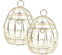 Hemobllo Lot de 2 Boîtes à Bonbons en Fer Creux Doré, Style Cloche Ajourée, Décorations Mariage et Fête, Contenant à Dragées pour Shower et Présents Festifs, Petites Boîtes Élégantes