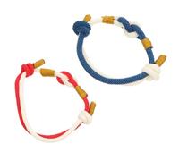 Hemobllo Lot de 2 Bracelets pour Couple en Corde, Design Créatif Bleu Blanc et Rouge Blanc, Bracelets pour Amoureux, Chaînes de Poignet Décoratives, Présent D’anniversaire, Accessoire Mode