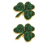 Hemobllo Lot de 2 Broches en Émail Vert Trèfle à 3 Feuilles, Épinglette Décorative pour Tenue Festive Saint-patrick, Souvenir Irlandais et Accessoire Chanceux pour Célébrations