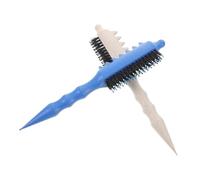 Hemobllo Lot de 2 Brosses à Cheveux Bouclés en Poils de Sanglier, Peigne à Crêper Bleu et Blanc pour Cheveux Fins, Outil de Coiffure Professionnel Polyvalent Peigne Lissant et Massage