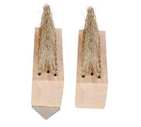 Hemobllo Lot de 2 Brosses à Désherber en Fil d'acier Manche en Bois pour Jardin, Brosse Métallique Jardin à Long Manche, Accessoire Pratique pour Désherbage Extérieur et Nettoyage