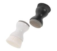 Hemobllo Lot de 2 Brosses Nettoyantes Visage Double Embout 7 CM Brosse Exfoliante Douce et Brosse Applicatrice Fond de Teint Blanc et Noir pour Nettoyage Profond et Maquillage Précis