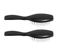 Hemobllo Lot de 2 Brosses pour Perruques et Extensions en Fil D’Acier Noir avec Rembourrage Anti-Statique Peigne Professionnel pour Cheveux Synthétiques et Naturels Adapté aux Cheveux