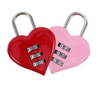 Hemobllo Lot de 2 Cadenas à Combinaison de Cœur Serrures d'Armoire Compactes Rouge et Rose Cadenas à Usage Quotidien pour Casiers Domestiques Protection Privée pour Cahiers et Armoires