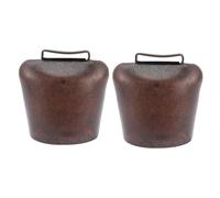 Hemobllo Lot De 2 Cloches à Bétail Métalliques Ouvertes, Taille Moyenne, Finition Cuivre Rouge, Accessoires Agricoles pour Pâturage Et Ornements De Collier