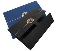 Hemobllo Lot de 2 Couvertures de Certificat A4 en Papier Protège-Documents Diplôme en Bleu Foncé et Noir Dorure Porte-Diplôme Pratique pour Rangement de Certificats et Récompenses