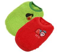 Hemobllo Lot de 2 Gilets pour Lapin XS en Tissu Doux Couleurs Avocat et Rouge Fraise Vêtements de Protection pour Lapin Nain et Cochon D’Inde Adaptés aux Promenades et Activités