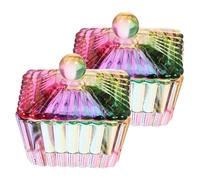 Hemobllo Lot de 2 Godets à Ongles en Verre Cristallin avec Couvercle, Petit Format, pour Manucure Professionnelle et Usage Salon, pour Monomère Acrylique et Nettoyage Précis des Outils