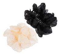 Hemobllo Lot de 2 Grandes Pinces à Cheveux Épais Nœud en Chiffon et Strass, Légères et Élégantes pour Accessoires Coiffure Femmes en Vacances ou Voyages D'affaires