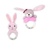 Hemobllo Lot De 2 Hochets Bébé En Peluche Dessin Animé Anneau à Main 2 Pièces, Jouet Sensoriel Pour Nourrisson, Léger Et Portable, Développement Motricité Fine, Présent Naissance, Usage Quotidien