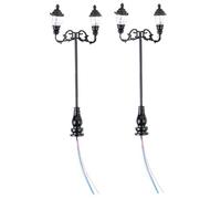Hemobllo Lot De 2 Lampes Miniatures De Modèle De Lampadaire Noir 1:87 pour Décor De Jardin Miniature Ambiance Chaleureuse Modélisme Ferroviaire Décoration De Paysage Adapté Aux Maquettes