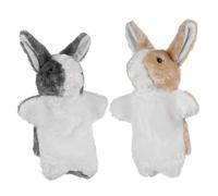 Hemobllo Lot de 2 Marionnettes à Main Lapin en Peluche pour Garçon et Filles, Taille Moyenne, Jouet Interactif Éducatif, Matériau Peluche Douce, pour Jeu de Rôle et Éveil Créatif