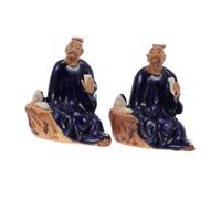 Hemobllo Lot de 2 Ornements en Céramique pour Aquarium Bonsaï, Décor Décoratif Petit Ornement, Accessoires pour Plantes Succulentes, Aménagement Paysager de Jardin, Usage Intérieur