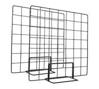 Hemobllo Lot de 2 Panneaux Muraux en Maille Métallique Noire 35X35 CM Base Noire Petite Taille Grille Décorative Multifonction pour Affichage Photo Rangement D’Accessoires et