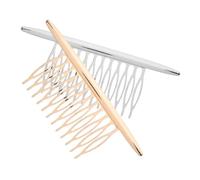 Hemobllo Lot De 2 Peignes à Cheveux Métalliques Électroplaqués Doré Et Argenté, Taille Moyenne, Pinces Latérales Simples Pour Femmes Et Filles, Accessoires Coiffure Quotidiens Et Fêtes