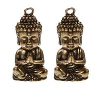 Hemobllo Lot de 2 Pendentifs Bouddha en Laiton Miniatures Bijoux Décoratifs pour Collier et Bracelet Breloques Porte-Clés Style Chinois Accessoires Créatifs pour Création de Bijoux