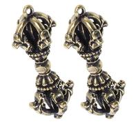 Hemobllo Lot de 2 Pendentifs en Laiton Rétro Vintage, Amulettes Bouddhistes Symboles de Foi et Objets de Collection pour Hommes