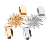 Hemobllo Lot de 2 Pinces à Châle Vintage en Métal Clips à Pull Fleuris en Argenté Ancien et Doré Accessoires Multifonctions pour Maintenir et Décorer Cardigan Foulard et Robe Femme