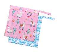 Hemobllo Lot De 2 Pochettes Imperméables en Tissu TPU pour Chambres D'garçon Et Filles, Motifs Imprimés Baleine Blanche Et Alpaga, Rangement pour Couches Sèches Et Humides, Accessoires De Voyage Bébé