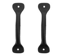 Hemobllo Lot de 2 Poignées de Porte en Fonte Noire Poignées Rétro en Métal pour Portes Coulissantes et Tiroirs Accessoires Robustes pour Armoires Cuisine et Meubles Vintage Style