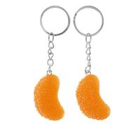 Hemobllo Lot de 2 Porte-clés à Thème Fruité en Pvc Orange, Pendentifs Tranches D’agrume, Accessoires Multifonctions pour Paquet et Décoration Suspendue