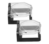 Hemobllo Lot de 2 Protections Adhésives Carrées pour Boutons D'alimentation 26mm, Cache-boutons Étanche à Ressort, Couvercle Scellé Anti-poussière pour Équipements Industriels