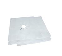 Hemobllo Lot de 2 Protections Antiadhésives pour Plaque de Cuisson à Gaz Argentées, Feuilles Universelles Réutilisables Adaptées aux Brûleurs, Protège Four et Gazinière Facile à Nettoyer,