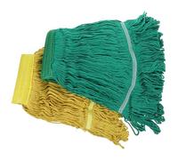 Hemobllo Lot de 2 Recharges de Balai Serpillière en Fil de Coton Absorbant, Taille Standard, Couleurs Jaune et Vert, Accessoire de Remplacement pour Nettoyage Domestique sur Sols