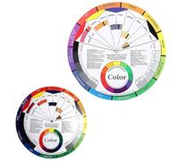 Hemobllo Lot de 2 Roues Chromatiques Rotatives 23 Cm et 14 Cm en Plastique, Nuancier Couleur Mixte pour Nail Art et Maquillage Femme, Outil D’apprentissage des Couleurs et Mélange