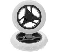 Hemobllo Lot de 2 Roues de Rechange pour Chariot Pliable à Roulettes, Diamètre 17 CM, en Plastique Solide, Roues de Chariot Roulantes pour Panier à Provisions et Transport de Courses,