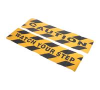 Hemobllo Lot de 2 Rubans Antidérapants de Sécurité 15 Cm X 60 Cm, Autocollants «attention Où vous Mettez les Pieds» en Noir et Jaune, Ruban D’avertissement pour Sols et Escaliers,
