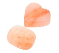 Hemobllo Lot de 2 Savons Sel Minéral Naturel de Cœur et Ovale, Pierres de Massage Sel de L'himalaya Artisanales, Exfoliant Doux pour Visage et Corps, Soin Spa Anti-stress pour Femme