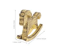 Hemobllo Lot de 2 Sculptures Décoratives Cheval à Bascule en Bois Peint à la Main Ornement Vintage Rouge et Jaune Décoration Intérieure pour Table et Salon Artisanat Mini Cheval à