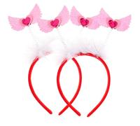 Hemobllo Lot de 2 Serrage-Têtes de Cœur Rose Taille Unique Accessoires Coiffure Festifs Saint-Valentin Cerceaux à Cheveux Scintillants et Solide pour Fêtes et Photos