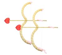 Hemobllo Lot de 2 Sets de Arcs et Flèches de Cupidon Dorés pour Costume de Saint-Valentin Accessoires de Fête Polyvalents pour Mariage Déguisement Hommes Femmes et Garçon et Filles