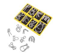 Hemobllo Lot De 2 Sets De Puzzles en Fil d'acier Inoxydable Casse-tête 8 Pièces pour Adultes Et Garçon Et Filles, Jeu De Démêlage Multi-Niveaux, Divertissement Portable à La Maison Bureau