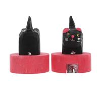 Hemobllo Lot de 2 Taille-Crayons en Bois Forme Chat Noir Taille-Crayons Manuel Trou Articles de Papeterie Kawaii pour École et Récompenses Scolaires Accessoires Décoratifs Compacts et