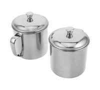 Hemobllo Lot de 2 Tasses en Acier Inoxydable avec Couvercle Diamètre 9 CM Résistantes à la Chaleur pour Rôtir les Poires Randonnée Mug de Camping Solide et Polyvalent