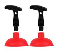 Hemobllo Lot de 2 Ventouses Robustes Rouges pour Évier et Salle de Bain, Déboucheurs Puissants avec Manche Ergonomique, Nettoyage des Canalisations, la Cuisine et Toilettes, Usage