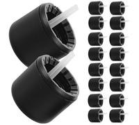 Hemobllo Lot de 20 Bouchons Compte-Gouttes 18 Dents, Plastique Noir Mat, Anti-effraction Joint Étanche, Plateau Plat 1.0 Cm, pour Flacons D’huiles Essentielles et Réactifs, Usage