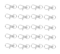 Hemobllo Lot de 20 Fermoirs Mousquetons Métalliques Résistants Verrou de Cage Anti-évasion pour Perroquets et Cages à Oiseaux Boucle de Sécurité Perruche et Petits Animaux Accessoires