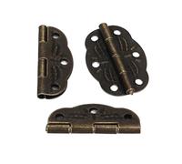 Hemobllo Lot de 20 Mini Charnières à Bout Droit en Fer Gravé Couleur Bronze Vintage 30 X 21 MM 120 Vis pour Armoires Tiroirs Boîtes à Bijoux et Bricolage Domestique