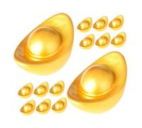 Hemobllo Lot de 20 Mini Répliques en Résine Dorée Décoration Miniature pour Maison de Poupée Accessoire Scène Miniature Modèle Yuanbao Chinois Ornement Feng Shui Statuette Décorative