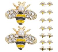 Hemobllo Lot de 20 Pièces Charme pour Ongles Abeille 3d en Alliage de Zinc et Strass Abs Décorations pour Ongles Résistantes sans Décoloration pour DIY et Fêtes