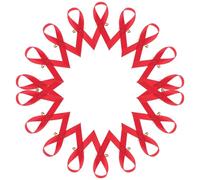Hemobllo Lot de 200 Épingles à Badge Ruban Rouge Sidaction en Chinlon pour Sensibilisation et Activités Caritatives, Épingles à Cordon Élégantes et Polyvalentes