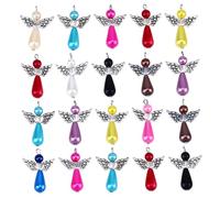 Hemobllo Lot de 25 Pendentifs Goutte d'Eau en ABS Forme d'Ailes Stylisées, Ornement Créatif pour Bijoux et Accessoires DIY, pour Souvenirs et Présents Saint-Valentin