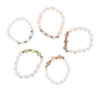 Hemobllo Lot de 3 Bagues Fines Faites la Main en Perles Nacrées et Cristaux, Bagues Élégantes pour Femme, Accessoires de Mode Polyvalents pour Fêtes et Shopping, Bijoux en Plusieurs